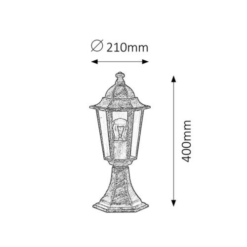 Rabalux Velence spoljna lampa 40cm 60 staro zlato IP44 Spoljna rasveta slika 2