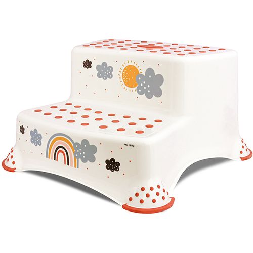 LORELLI DOUBLE STEP STOOL Pomoćna Stepenica za Dijete Rainbow White slika 1