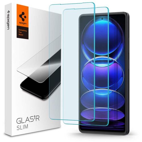 KALJENO STAKLO SPIGEN GLAS.TR SLIM 2-kom ZA XIAOMI REDMI NOTE 12 PRO 5G / 12 PRO+ PLUS 5G / POCO X5 PRO 5G CLEAR slika 1