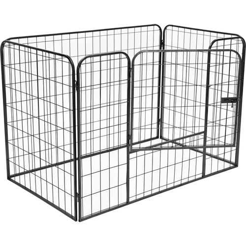 Izdržljiva ograda za pse crna 120 x 80 x 70 cm čelična slika 9