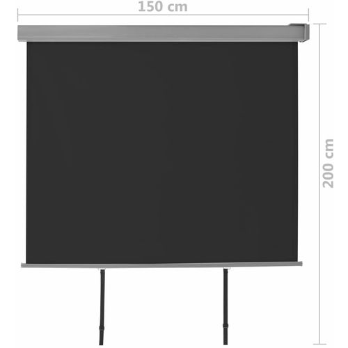Balkonska bočna tenda višenamjenska 150 x 200 cm crna slika 14