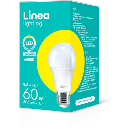 Linea LED sijalica 8,8W(60W) A60 806Lm E27 6500K slika 3