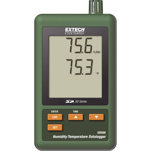 višenamjenski uređaj za pohranu podataka Extech SD500 Mjerena veličina temperatura, vlaga 0 do 50 °C 10 do 90 % rF slika 1