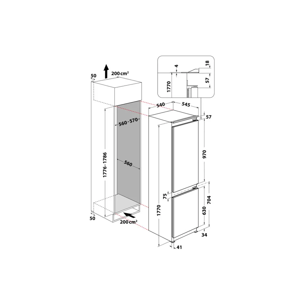 Whirlpool Ugradbeni frižider ART 6711 SF2, 273 l slika 2