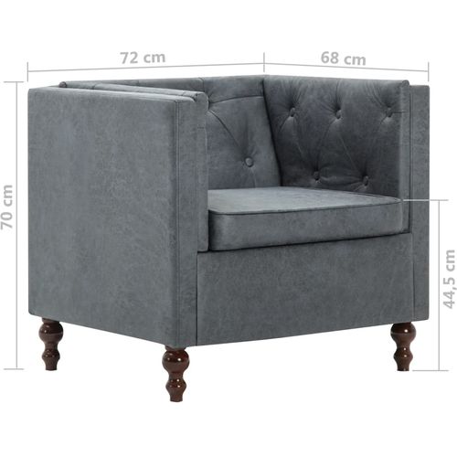 2-dijelni set sofa Chesterfield s presvlakom od tkanine sivi slika 34