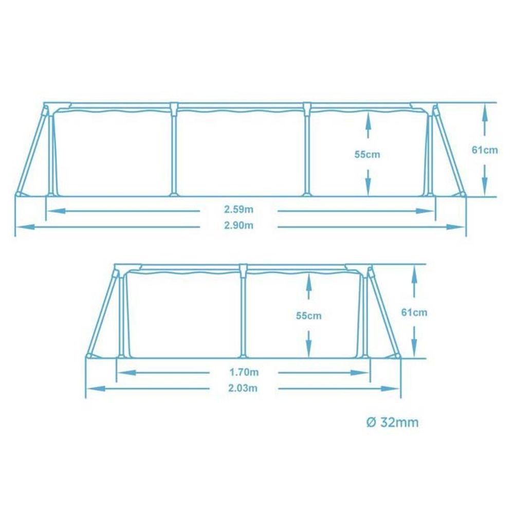 Bestway okvirni vrtni bazen 259x170x61 cm set 15u1 56403n slika 6