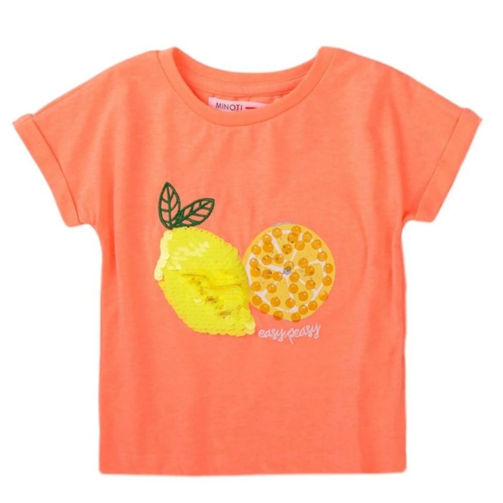 Minoti Majica kratkih rukava za djevojčice - Neon Orange, 10-11 god slika 1