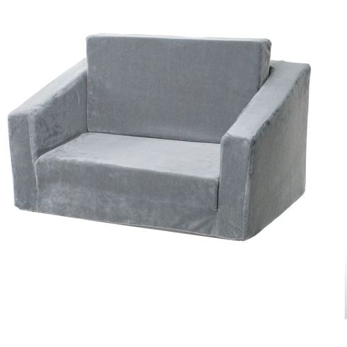 Kinder Home Plišana Dečija Sofa-Krevet 2U1 Siva slika 2