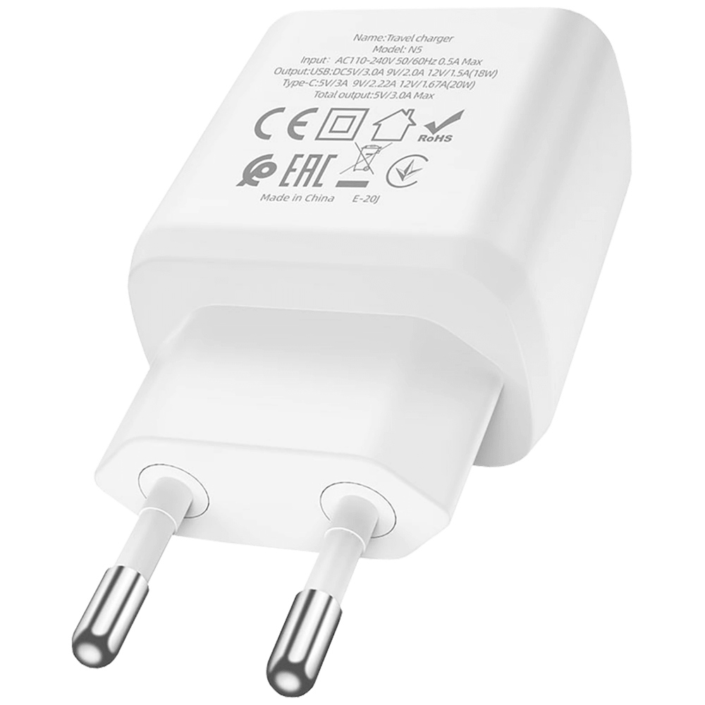 hoco. Punjač kućni, brzi, PD 20W, QC3.0 18W - N5 Favor White slika 4