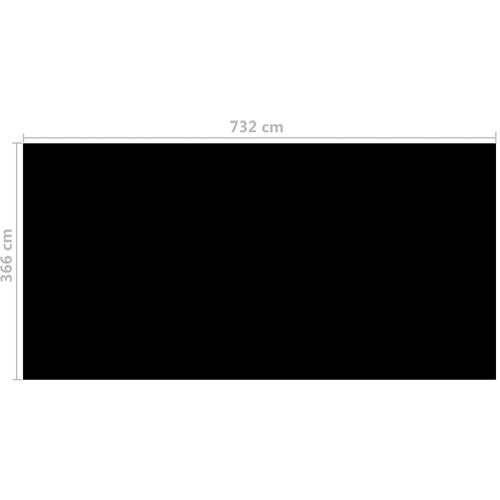 Pokrivač za bazen crni 732 x 366 cm PE slika 26