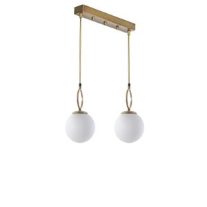 Morino 2 Li Sıralı Beyaz Camlı Eskitme Sarkıt White Chandelier