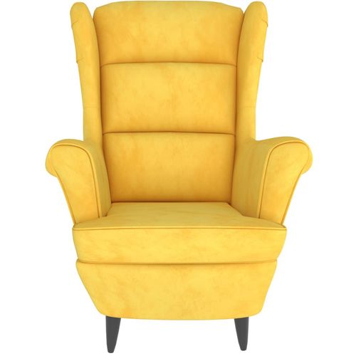 Fotelja od baršuna boja senfa slika 3