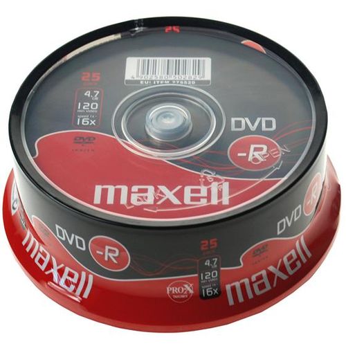 Maxell DVD-R 16x, 4.7GB 25 kom spindle slika 1