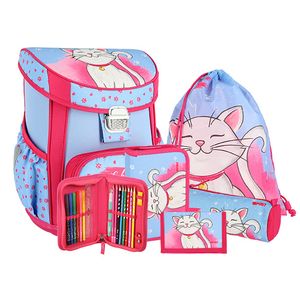 Spirit školski set "CAT WHITE'' VISION+ (školska torba + puna pernica + vreća za patike + novčanik)