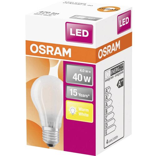 OSRAM 4058075112469 LED Energetska učinkovitost 2021 E (A - G) E27 oblik kruške 4 W = 40 W toplo bijela (Ø x D) 60 mm x 105 mm filament 1 St. slika 3