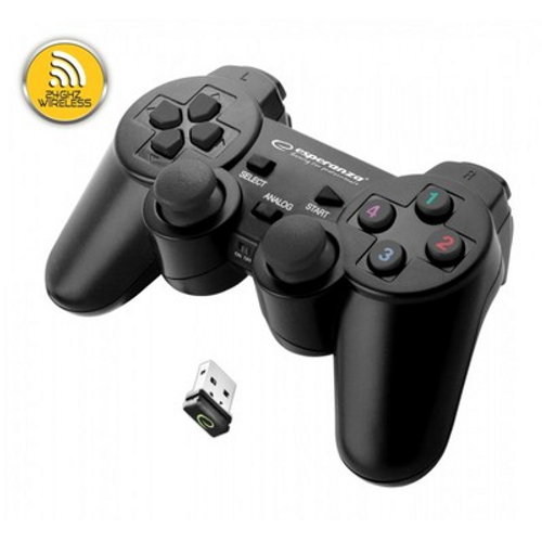 ESPERANZA EGG108K  BEŽIČNI GAMEPAD 2.4GHZ PS3/PC USB  GLADIATOR CRNI slika 1