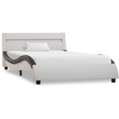 Okvir za krevet od umjetne kože LED bijelo-crni 90 x 200 cm slika 2