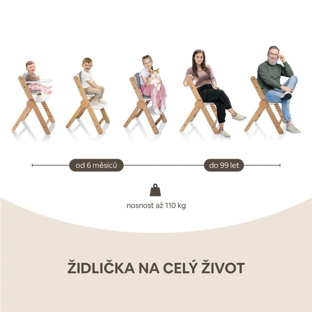 Zopa Drvena hranilica/stolica Clipp & Clapp, Black slika 10