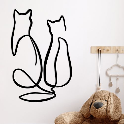 Wallity Metalna zidna dekoracija, Couple Cat Love slika 2