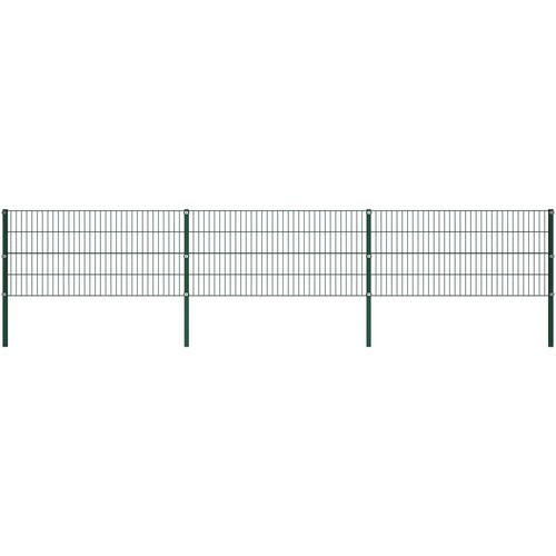 Panel za ogradu sa stupovima željezni 5,1 m zeleni slika 11