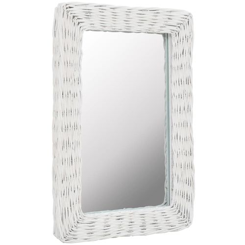 Pleteno ogledalo bijelo 40 x 60 cm slika 1