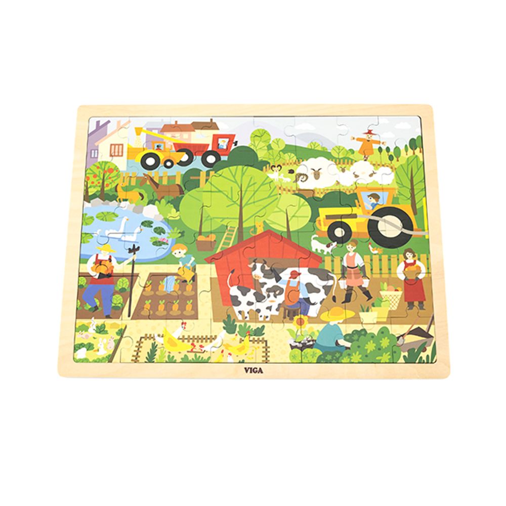 Viga 44587 puzzle na bloku, 48 dijelova - učenje o zoološkom vrtu slika 1