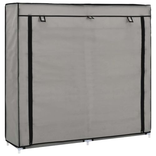 282434 Shoe Cabinet with Cover Grey 115x28x110 cm Fabric slika 1