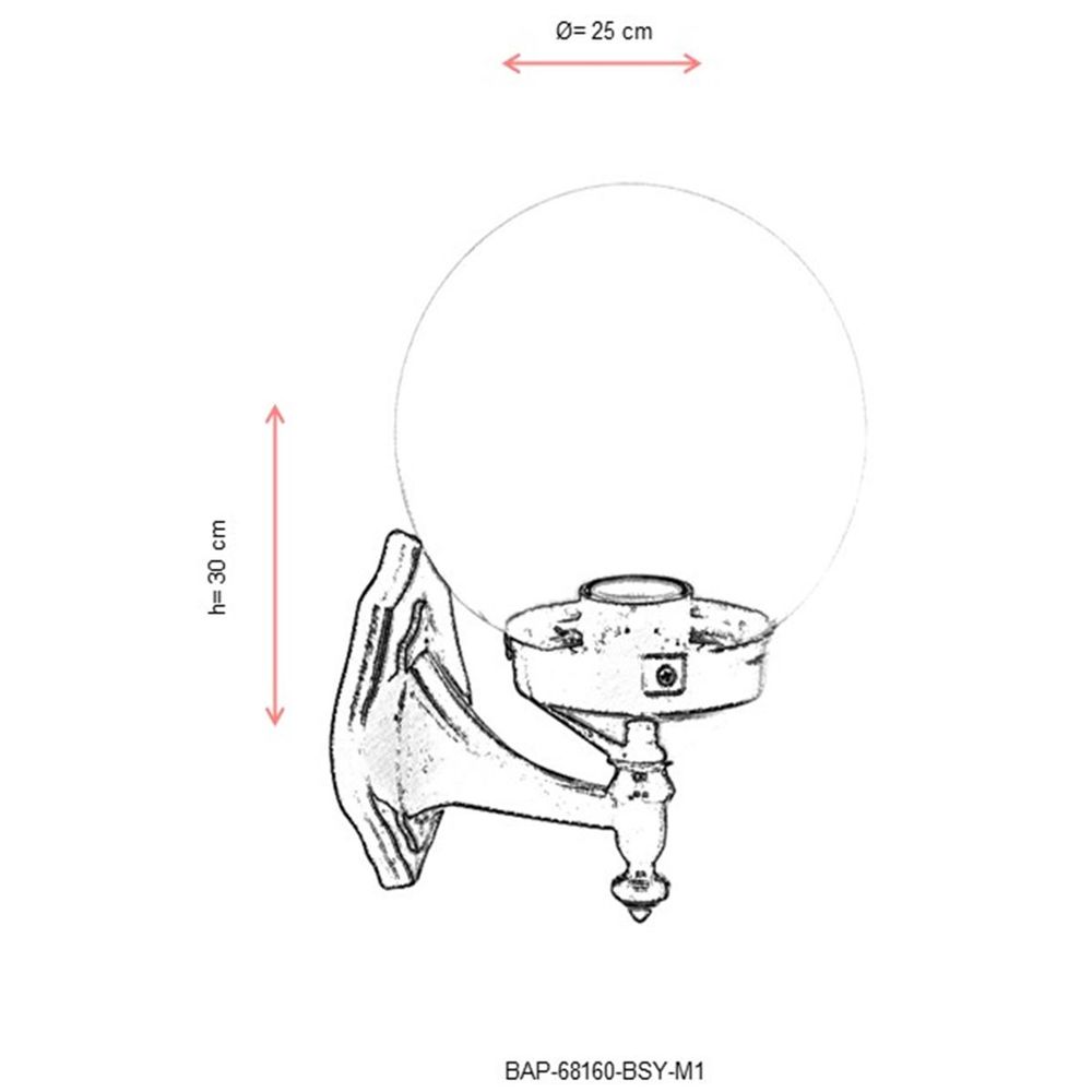 BAP-68160-BSY-M1 Crna Spoljna Zidna Lampa slika 3