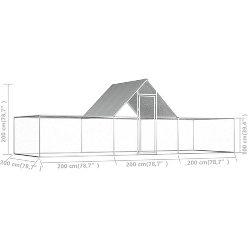 Kokošinjac od pocinčanog čelika 6 x 2 x 2 m slika 23