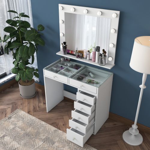 BJ117 - 2788 White Make-Up Table slika 1