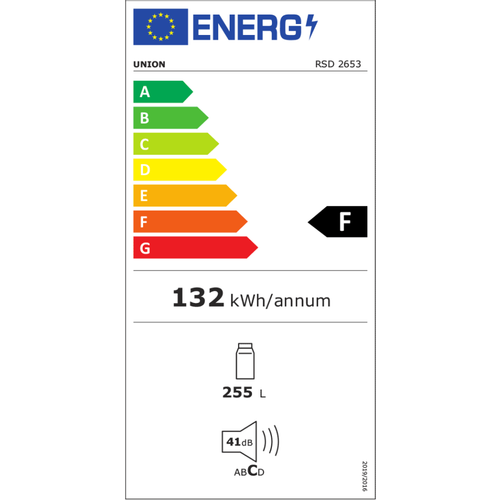 Union RSD-2653N frižider sa jednim vratima, zapremina 256 L, visina 145.5 cm, širina 54 cm slika 4