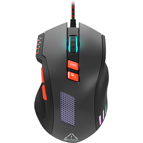 CANYON Wired Gaming Mouse with 8 programmable buttons, sunplus optical 6651 sensor, 4 levels of DPI default and can be up to 6400, 10 million times key life, 1.65m Braided USB cable slika 4