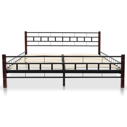 275648 Bed with Memory Foam Mattress Black Metal 160x200 cm(246736+241075) slika 42