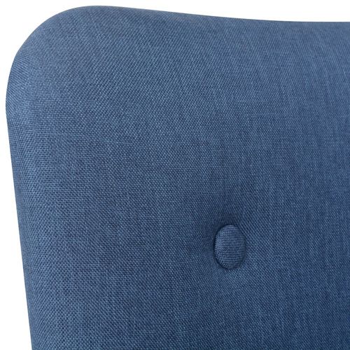 Fotelja s osloncem za noge od tkanine plava slika 33