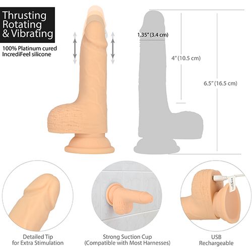 Potisni dildo daljinskim upravljačem Naked Addiction, 16,5 cm Vanilla slika 7