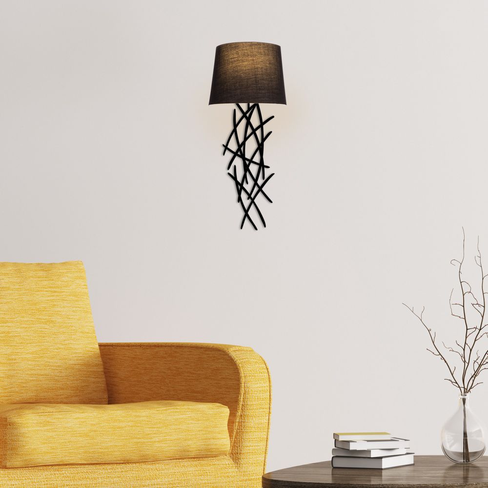 Asaf - 6984 Crna Zidna Lampa slika 1