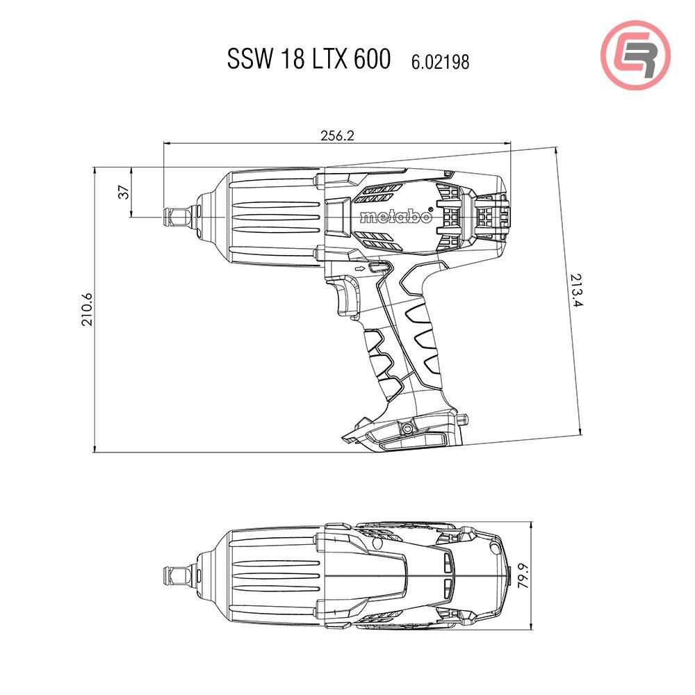 Metabo Odvijač Udarni Aku SSW 18 LTX 600 – 1/2″ (bez baterije i punjača) – 602198890 slika 4