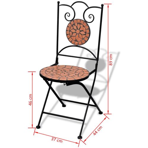 Sklopive bistro stolice 2 kom keramičke terakota slika 14