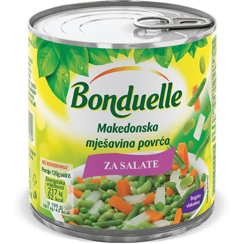 Bonduelle makedonska mješavina povrća 400g, ocjeđene mase 240g slika 1