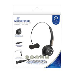MediaRange Bluetooth slušalica s mikrofonom naglavna,crna , MROS305