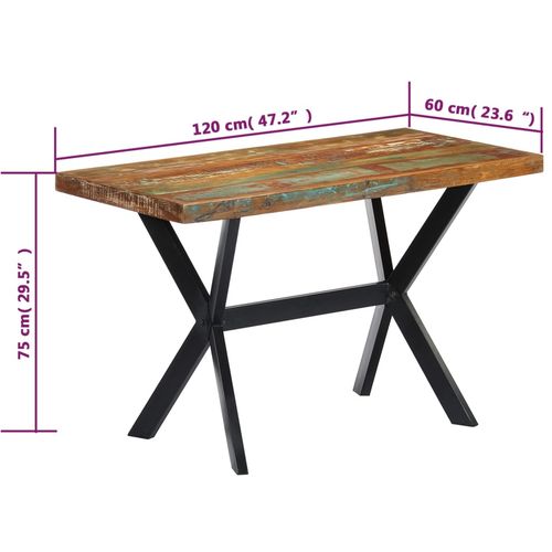 Blagovaonski stol od masivnog obnovljenog drva 120 x 60 x 75 cm slika 35