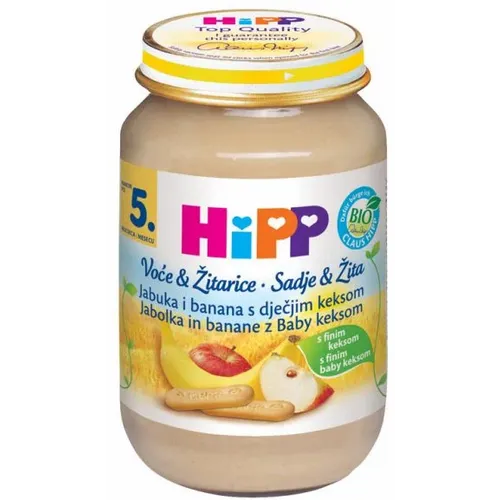 Hipp kašica jabuka i banana sa dečijim keksom  190gr 5M+ slika 1