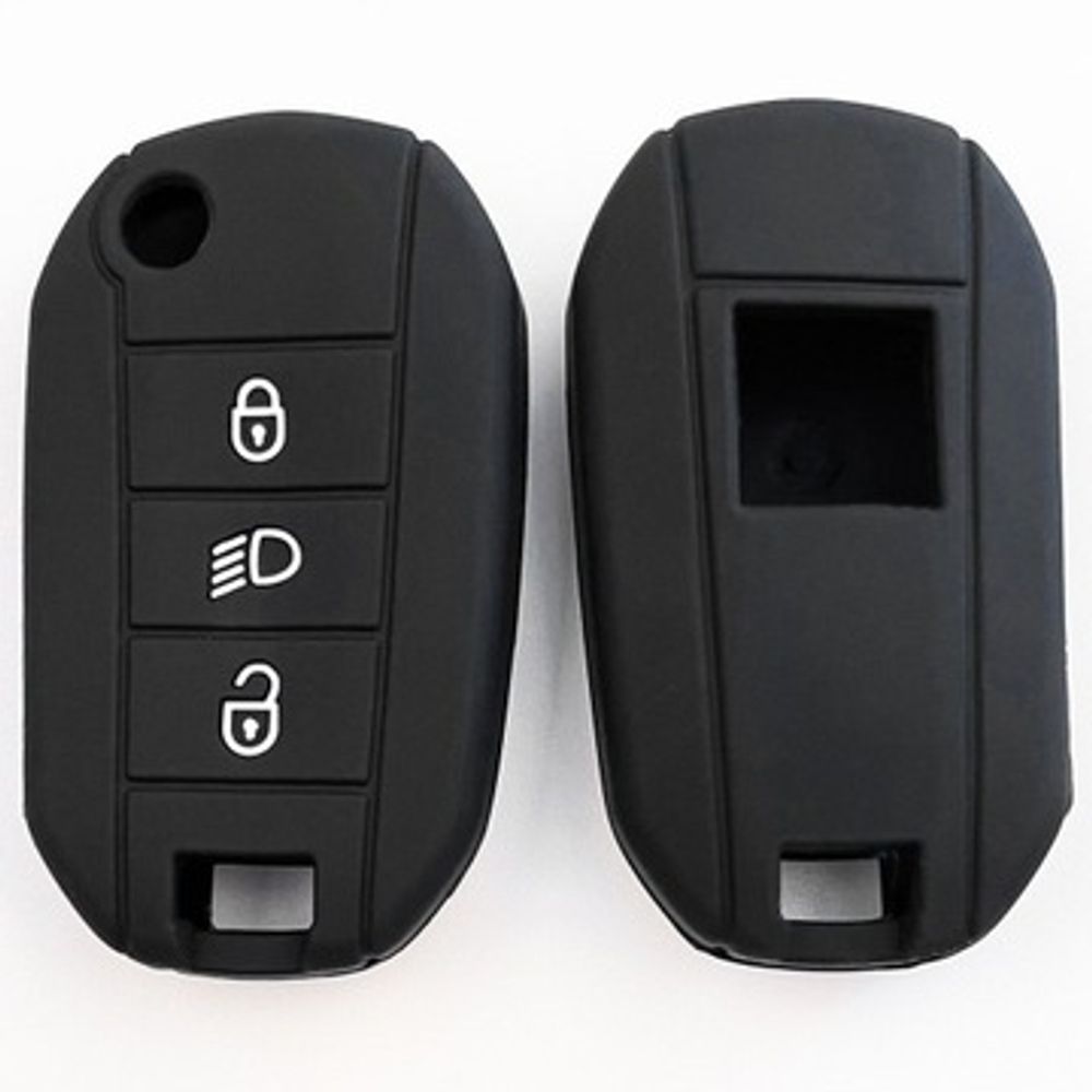Silikonska Navlaka za Ključ Citroen Tip 9 - Crna (Tri Tipke) slika 1