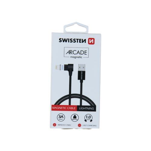 SWISSTEN kabel Arcade USB/Lightning, magnetski, platneni, 1.2m, 3A, crni slika 2