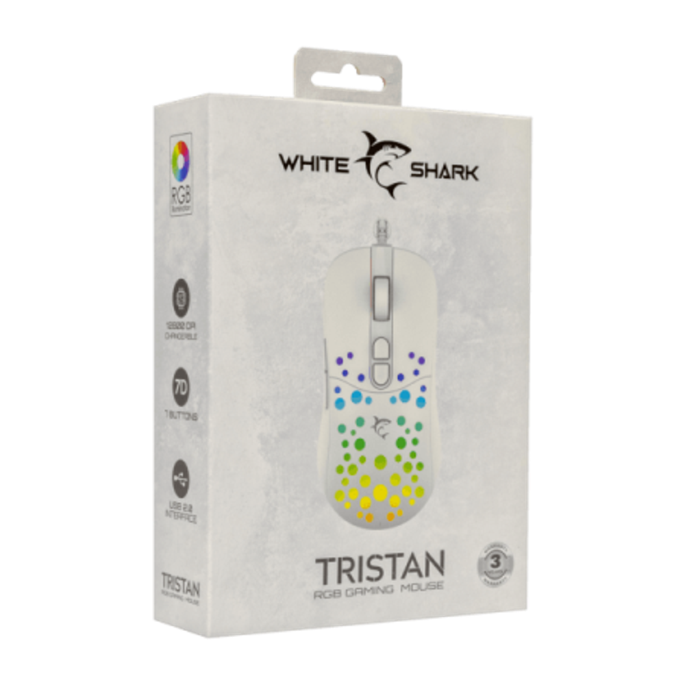 White Shark Miš GM-9004 TRISTAN-2, Bijeli RGB slika 5