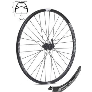 Prednja felna 27.5 X6 BLACK 32H EYELETS SHIMANO AHBTX505B center lock BLACK SPOKES