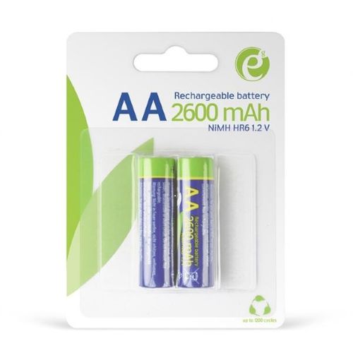 Gembird Ni-MH rechargeable AA batteries, 2600mAh, 2pcs blister pack slika 1