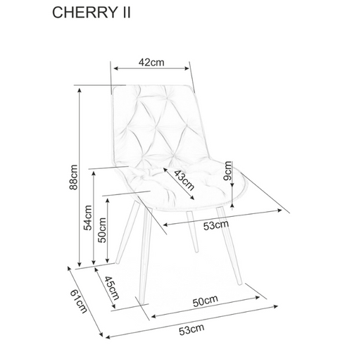 Stolica Cherry II - baršun slika 3