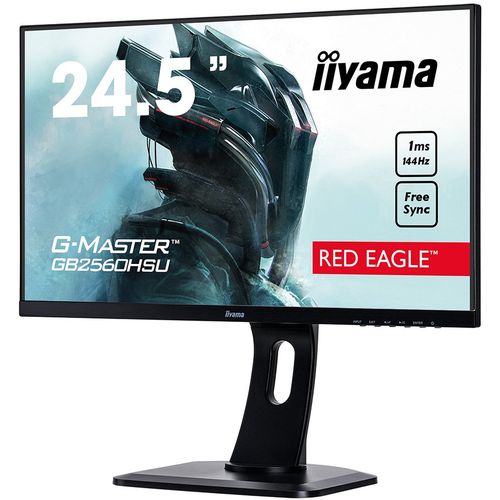 IIYAMA Monitor G-Master Red Eagle 24,5" ETE Gaming, Ultra Slim, FreeSync, 1920x1080@144Hz, 400cd/m², DisplayPort, HDMI, 1ms, Speakers, USB-HUB (2x2.0), Black Tuner, Height adj. Stand slika 3