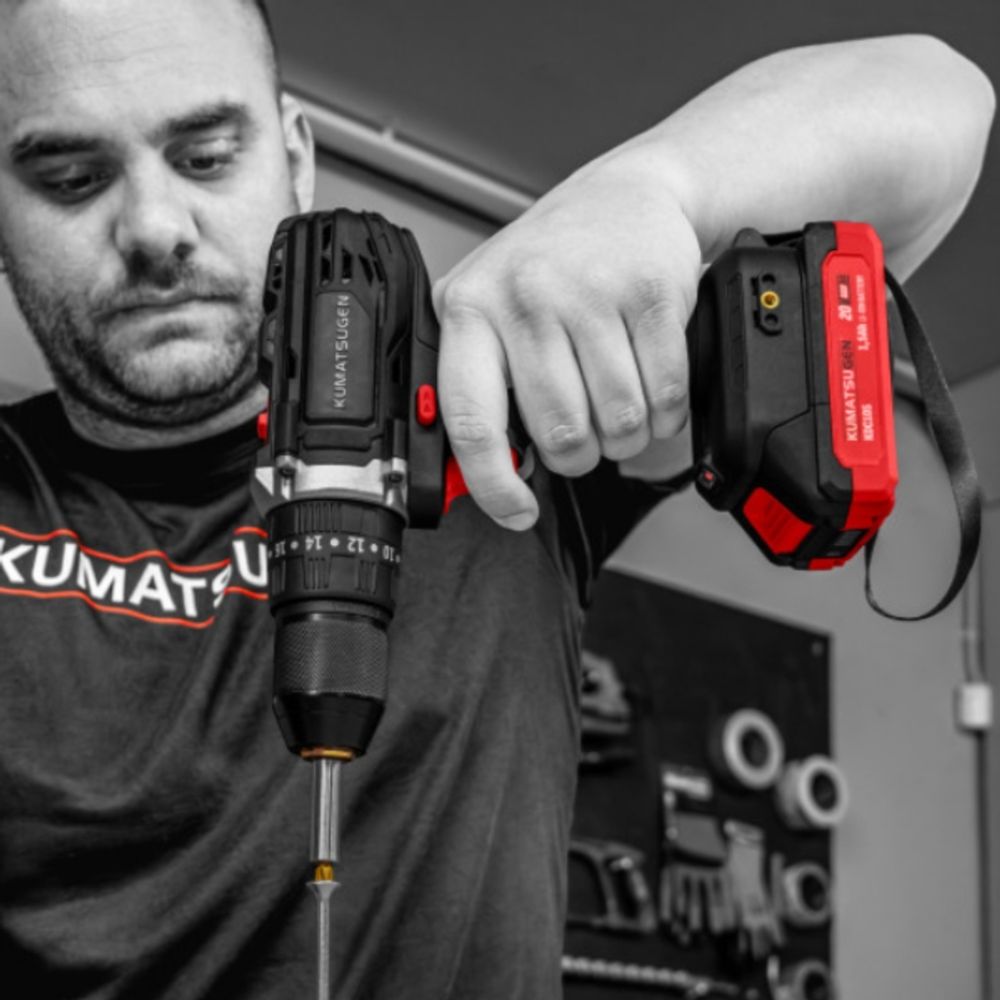 Kumatsugen KDC100 aku udarna bušilica, punjač + baterija 1 x 1,5Ah 20V 35Nm slika 3
